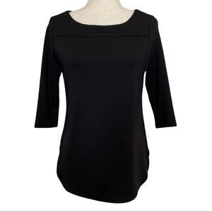 JULES & LEOPOLD Boatneck Open Back Top Black Size Small Neutral